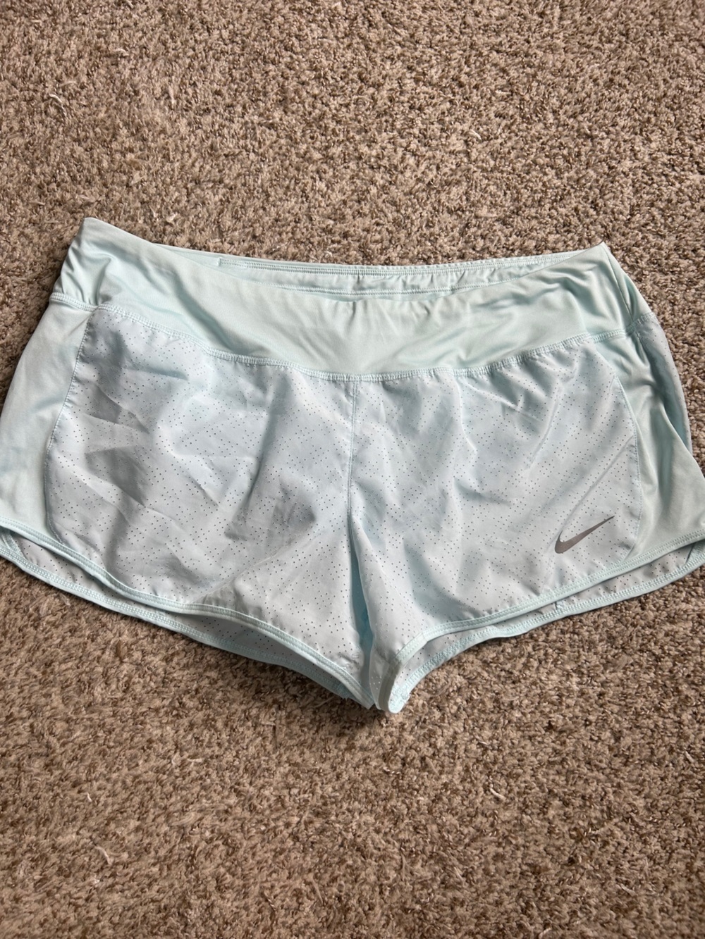 Nike Dri-Fit Light Blue Women's Running Shorts Workout Athletic Wear Activewear